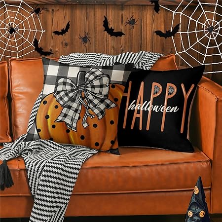 Halloween Decorations Pillow Covers 18x18 Set Of 4 Spooky