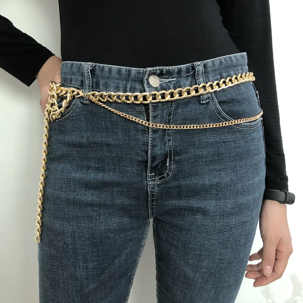 Sexy Handmade Simple Thick Chain Multi-layer Tassel Waist Chain