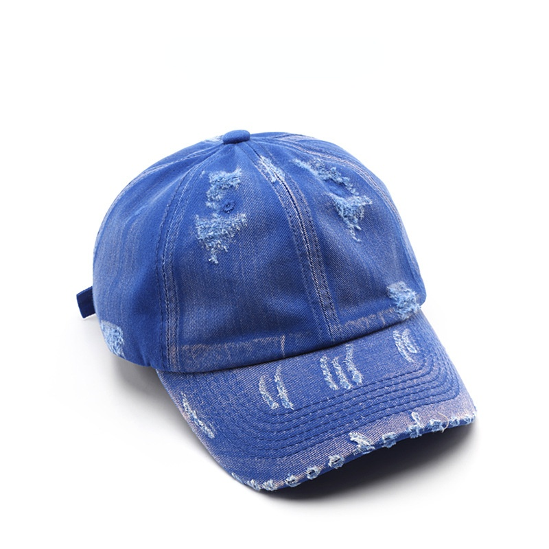 Autumn Solid Color Personality Hole Well Washed Baseball Cap