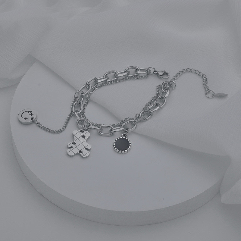 Student Girlfriends Same Style Stitching Smiley Face Pendant Bracelet