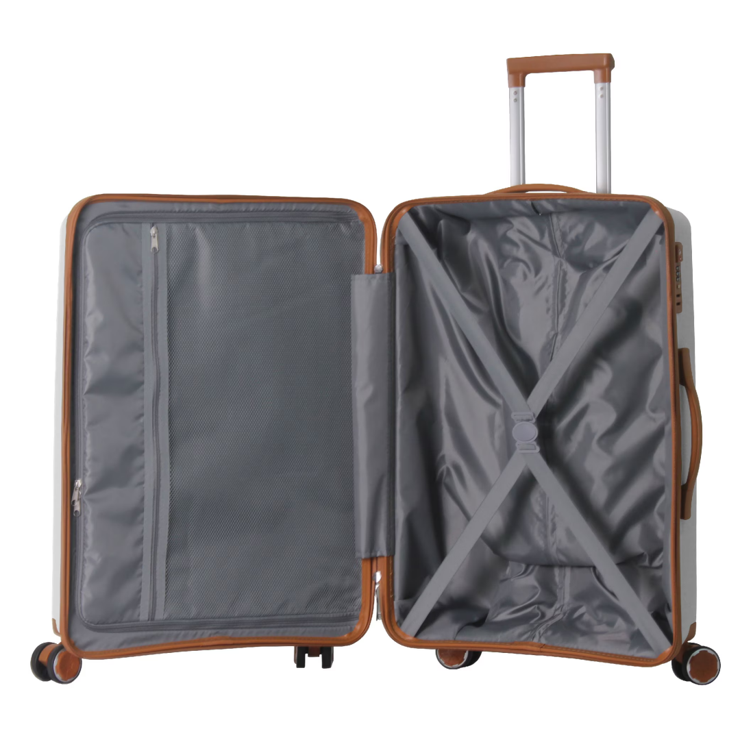 3-Piece Luggage Set Travel Lightweight Suitcases With Rolling Wheels, TSA Lock & Moulded Corner, Carry On Luggages For Business, Trip, 20-24-28, White - Image 15