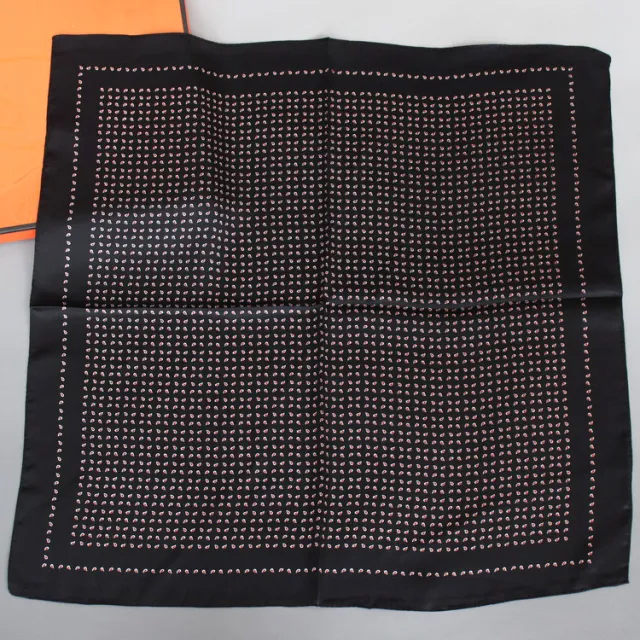 Men's Fashion Vintage Cashew Flower Silk Scarf Mini Black - Shop at LoveMi