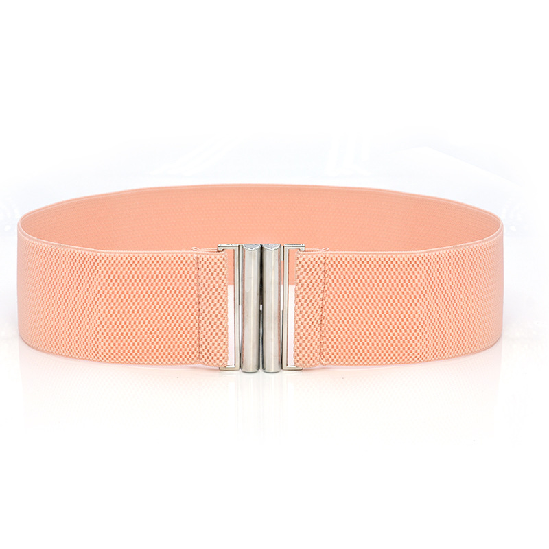 Title 7, Elastic Elastic Silver Buckle Wide Belt Decorat...