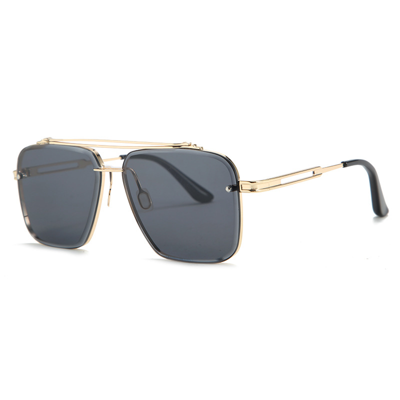 Mens Fashion Double Beam Cut Edge Sunglasses - Image 4