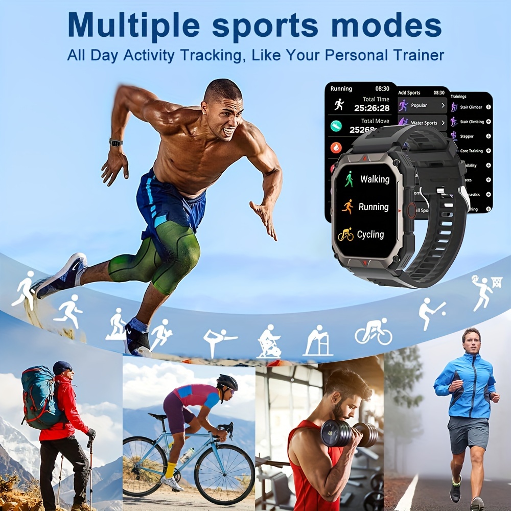 Men S Smart Watch Answer,make Calls, Wireless Calling Sports Smartwatch Fitness Tracker, With Multiple Sport Modes, Step Counter, Alarm, Compatible With IPhone And Android Phones