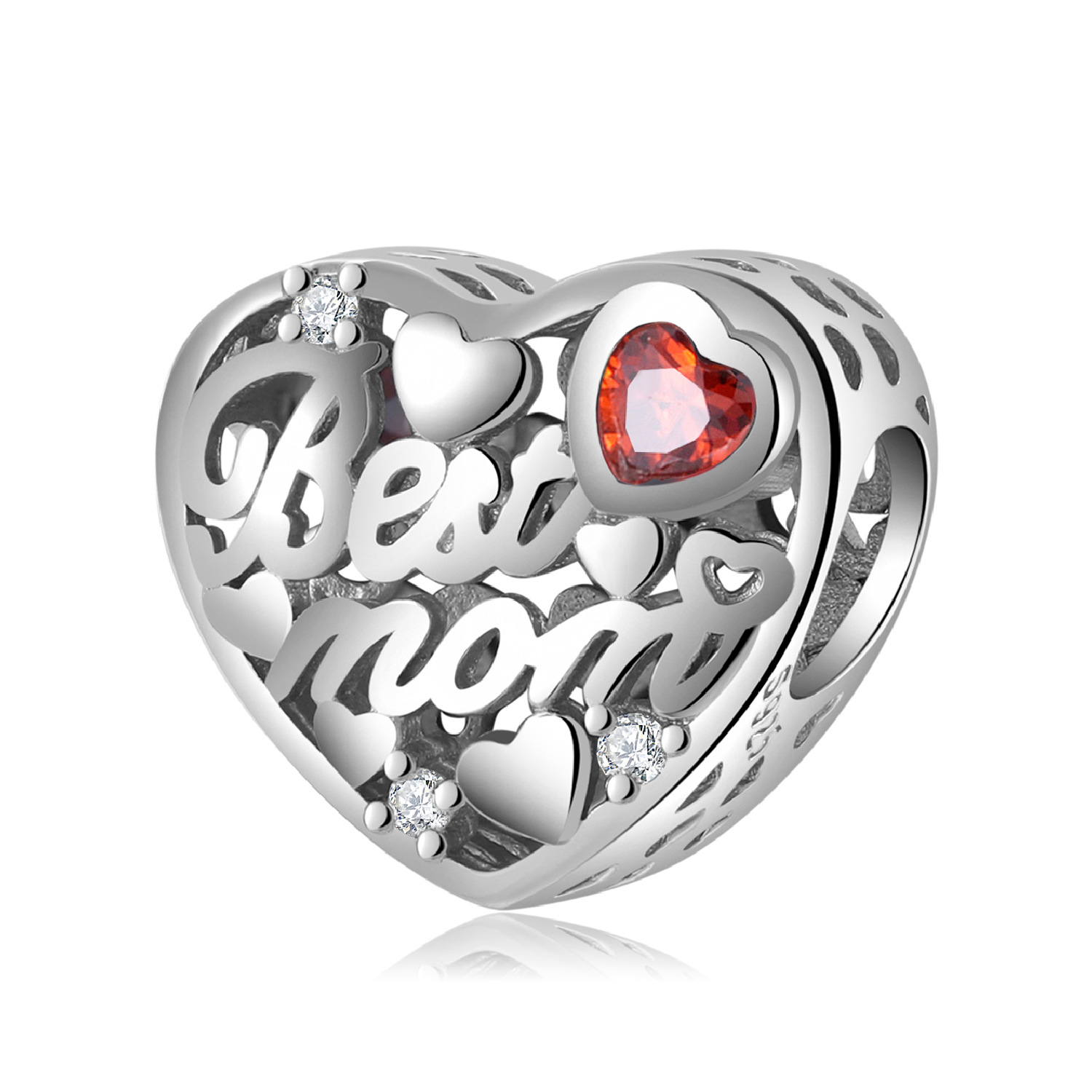 English Beamom Love Beads S925 Silver Bracelet DIY Accessories Pendant