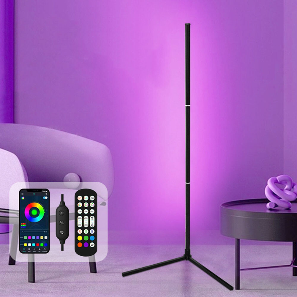 10W RGB LED Corner Floor Lamp Remote Control Modern Minimalist Standing Mood — image 6