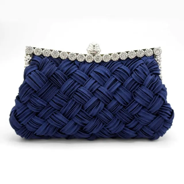 Diamond Bridal Clutch Bag Fold Dress Female Cloth Bag Blue - Shop at LoveMi