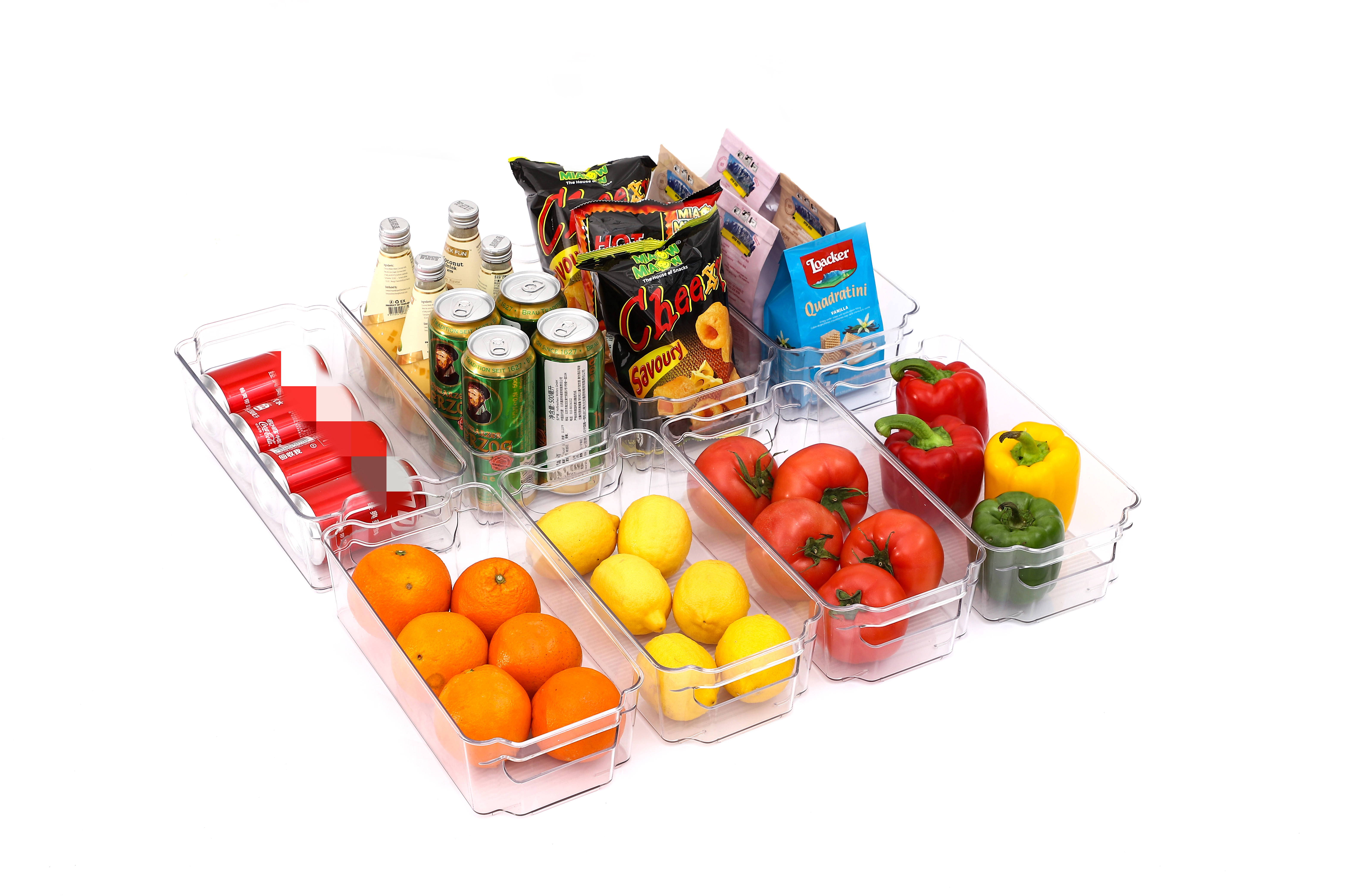 8pcs Refrigerator Organizer Small Size Fridge Bin Set