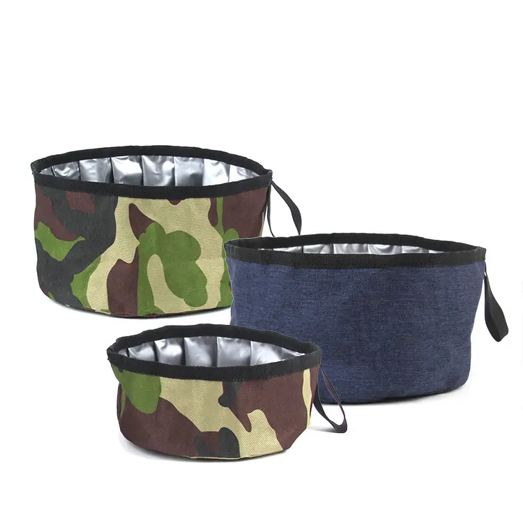 Oxford Cloth Outdoor Dog Food Bowl Portable Folding