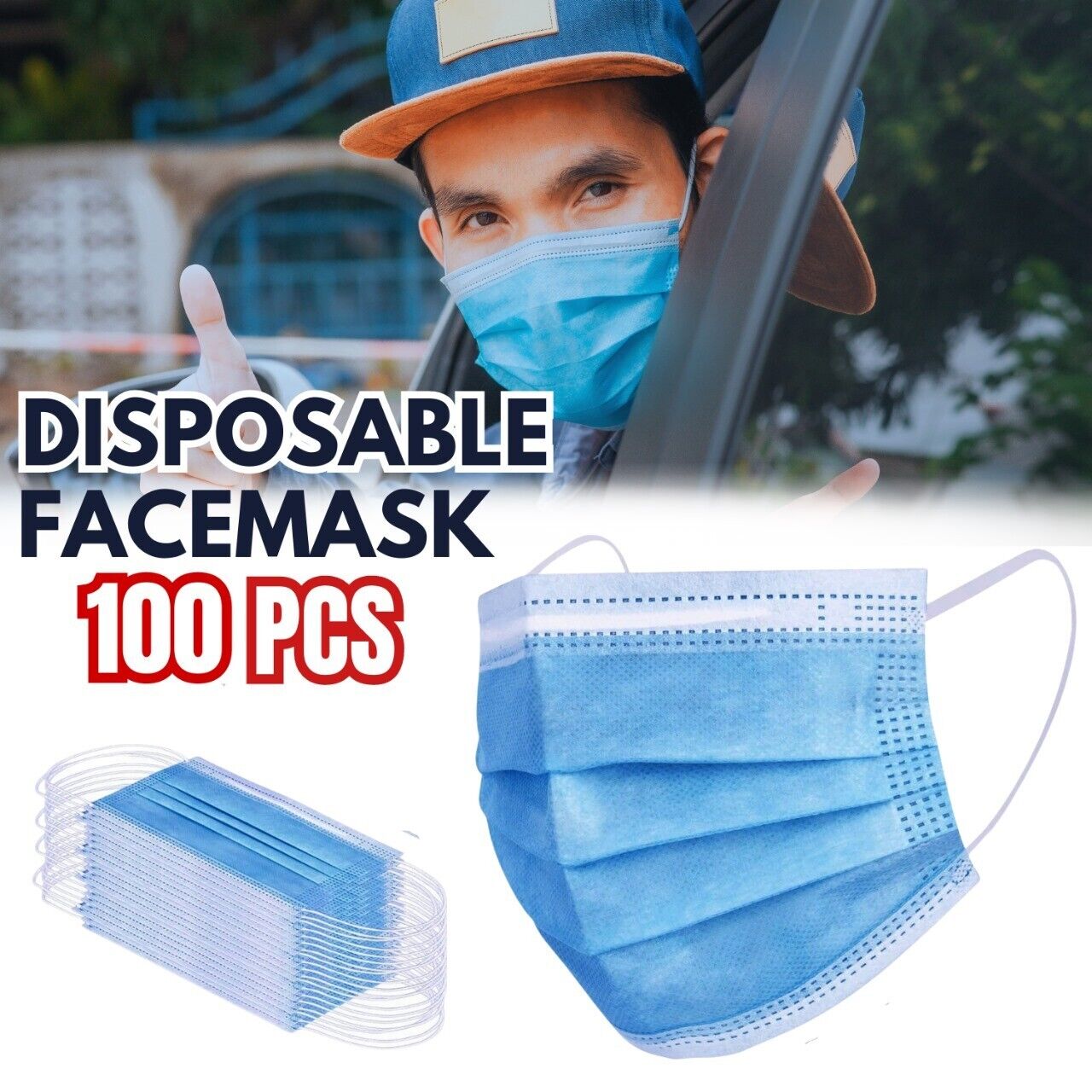 Blue disposable face masks, 3 ply, USPS First Class Package, 2 Day Handling, 2-5 Day Shipping. Face masks, masks disposable, 3 layer protection blue disposable face masks non medical surgical disposable 3ply earloop mouth cover for adult & teenager. 100 P