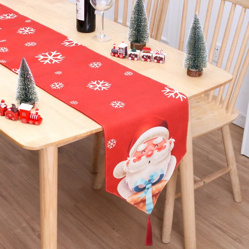 Christmas Table Flag Double Printing Snowman Table Mat – image 5