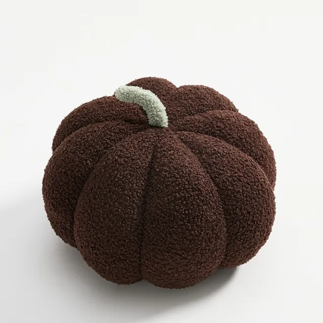 Nordic Pumpkin Round Pillow Plush Pillow Knitted Yarn Dark Brown - Shop at LoveMi