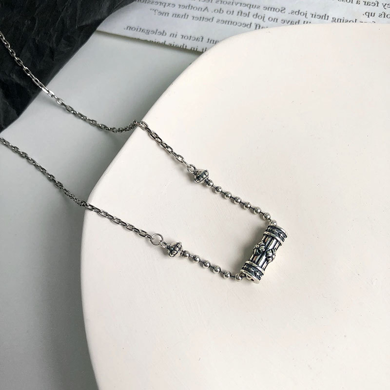 Clavicle Chain Cylindrical Beads Korean Style Fashion Simple