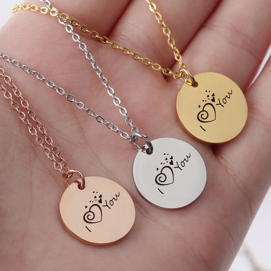 Stainless Steel Personality Simple Couple Geometric Necklace Pendant