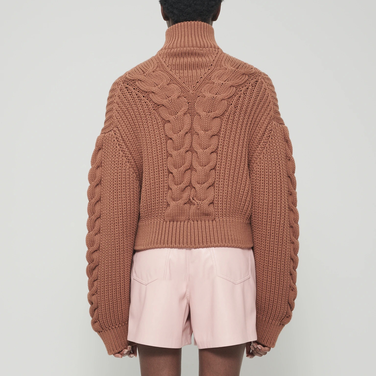 Title 3, Stehkragen-Langarm-Crop-Top-Rippstrickpullover ...