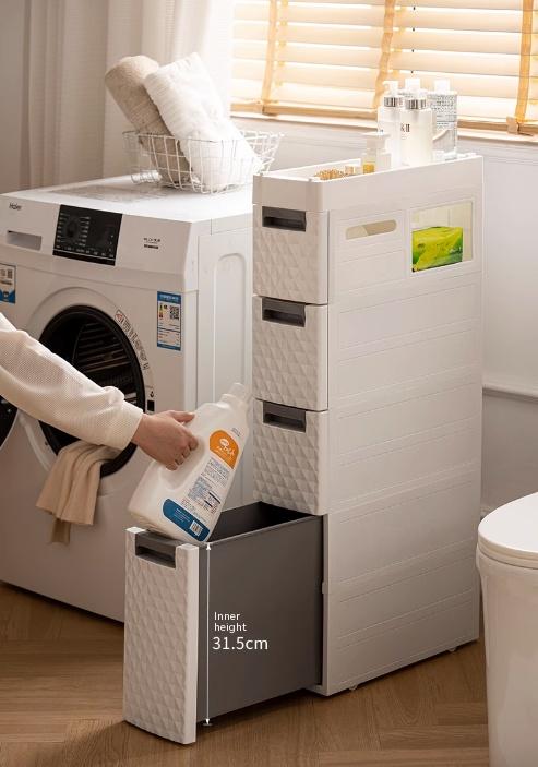 Plastic Floor-standing Multi-layer Toilet Corner Shelf Bathroom Toilet Side Storage Cabinet