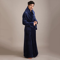 Title 3, Thick Coral Flannel Plus Size Bathrobe Men