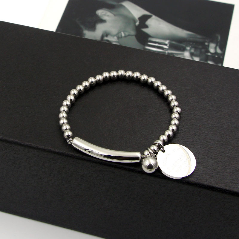 Bead Elastic Rope Round Brand Steel Ball Bracelet