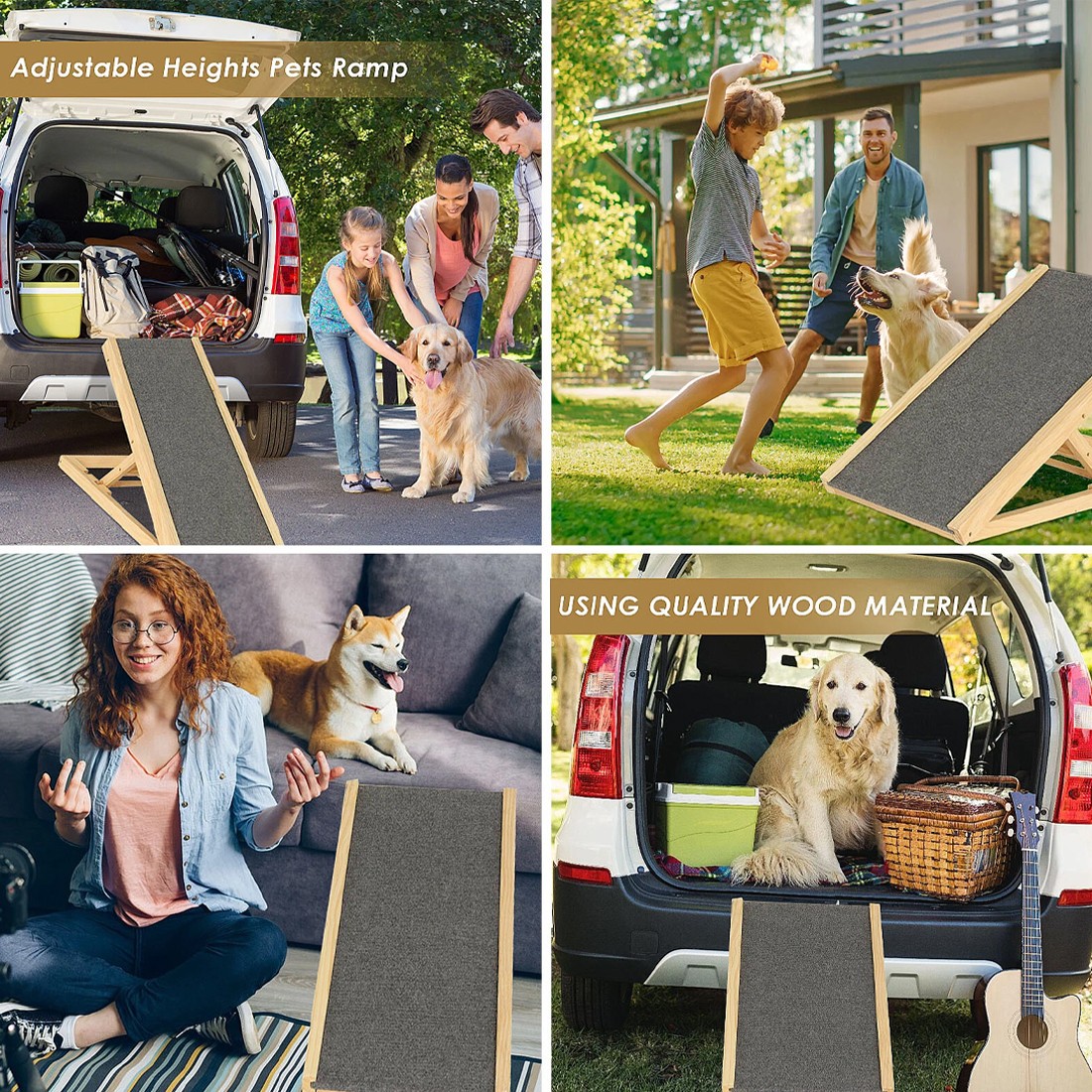 Adjustable Heights Dog Pet Ramp Foldable Stairs Non-Slip For Car Bed Sofa — image 12