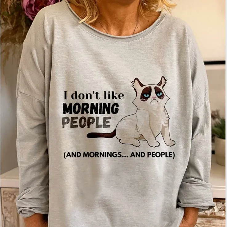 Europe And The United States Foreign Trade Loose Dynamic Print Pattern T-shirt Sweater Women - Pattern6-5Xl