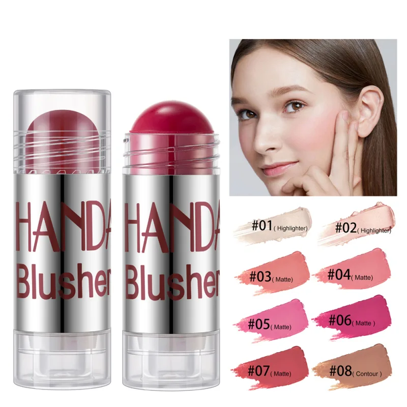 Cheek Blusher Shimmer Blush Stick Face Makeup Highlighter Bronzer
