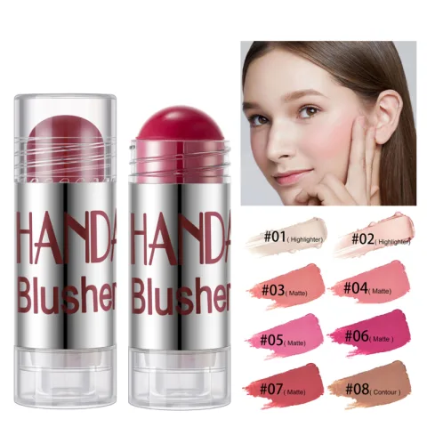 Cheek Blusher Shimmer Blush Stick Face Makeup Highlighter Bronzer