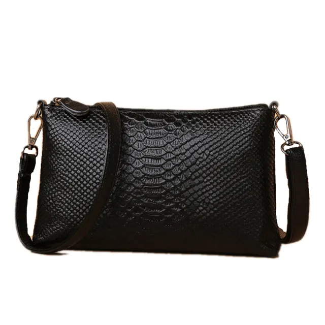 Women's Versatile Simple Leather One Shoulder Clutch Black - Shop at LoveMi
