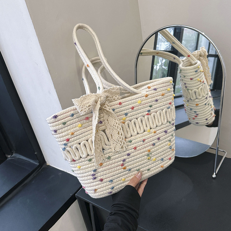 Title 9, Large Capacity Woven Fashion Gentle Elegant Han...