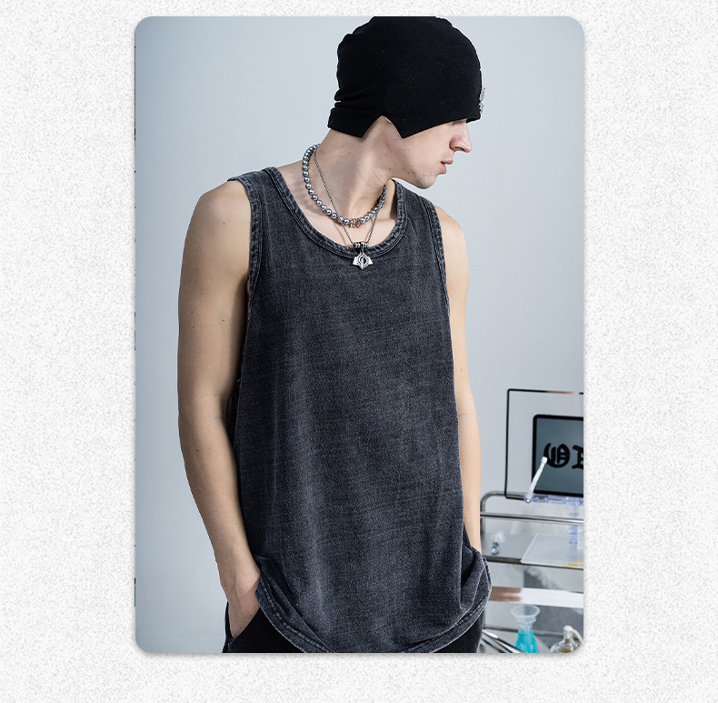 Men's American Vintage Washed Distressed Vest