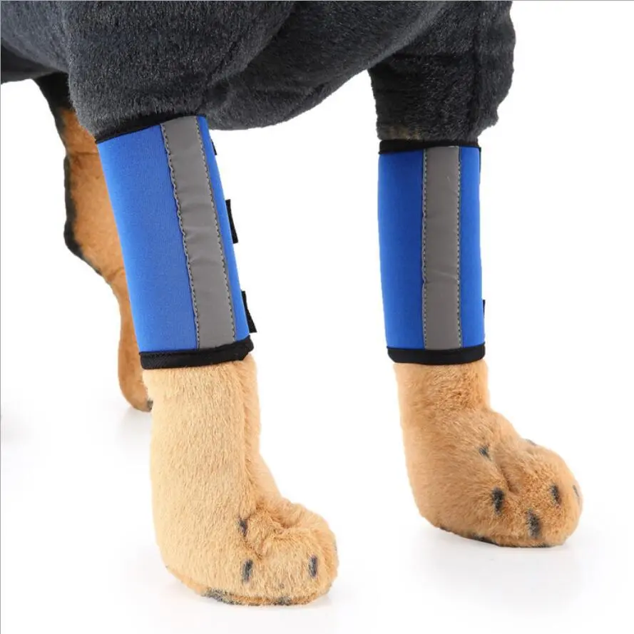 Pet Supplies Dog Leg Bracket Protective Cover - Blue Reflective Feet