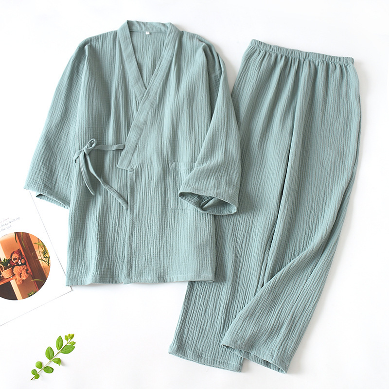 Title 4, Japanese Crepe Pajamas Loose Bathrobe Set