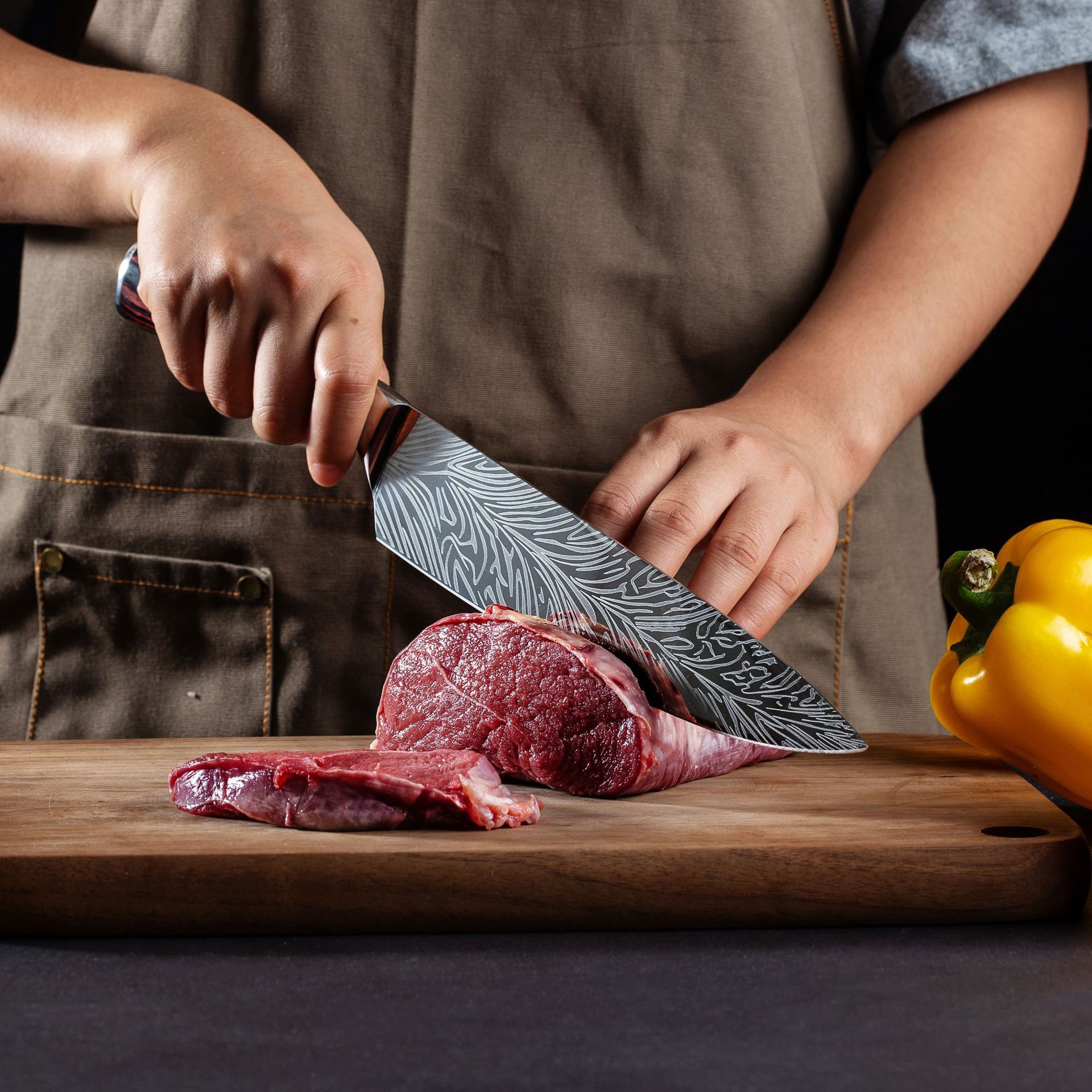 Stylish And Simple Stainless Steel Chef's Knife For Home Use