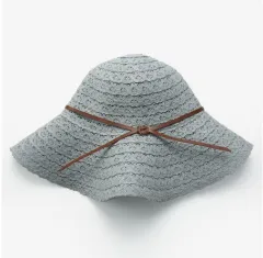 Summer Vacation Lace Hollowed Big-edge Sun Hat Female Fisherman Hat - Grey - View 1