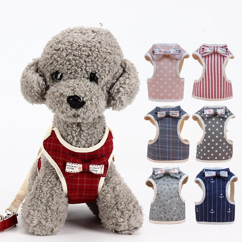 Pet Supplies Dog Leash Small Dog Teddy Korean Vest Style Bowknot Evening Dress Chest Strap