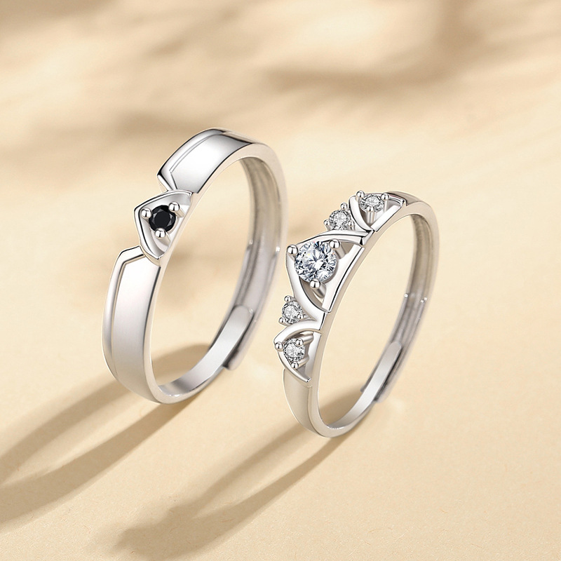 Sterling Silver Couple Ring Fashion All Match For Men And Women