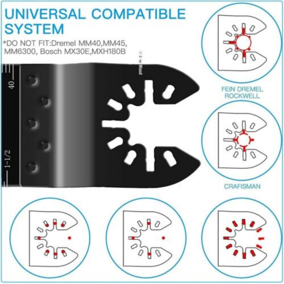 Lames de scie oscillantes multi-outils pour le polissage du bois et du métal – Image 2