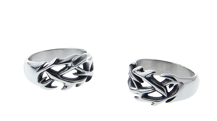 Title 4, Vine Geweven Vintage Titanium Stalen Ring. Duur...