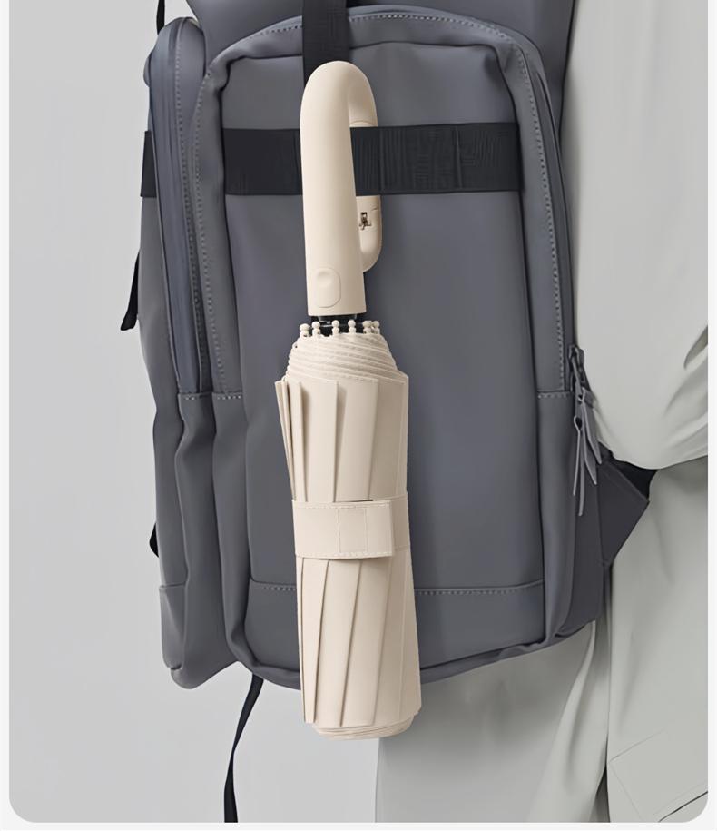 Fully Automatic Foldable Travel Umbrella  Lightweight, Windproof, Portable, Black Sun Rain Use, Auto Open Close,Self-pickup Only. image 15