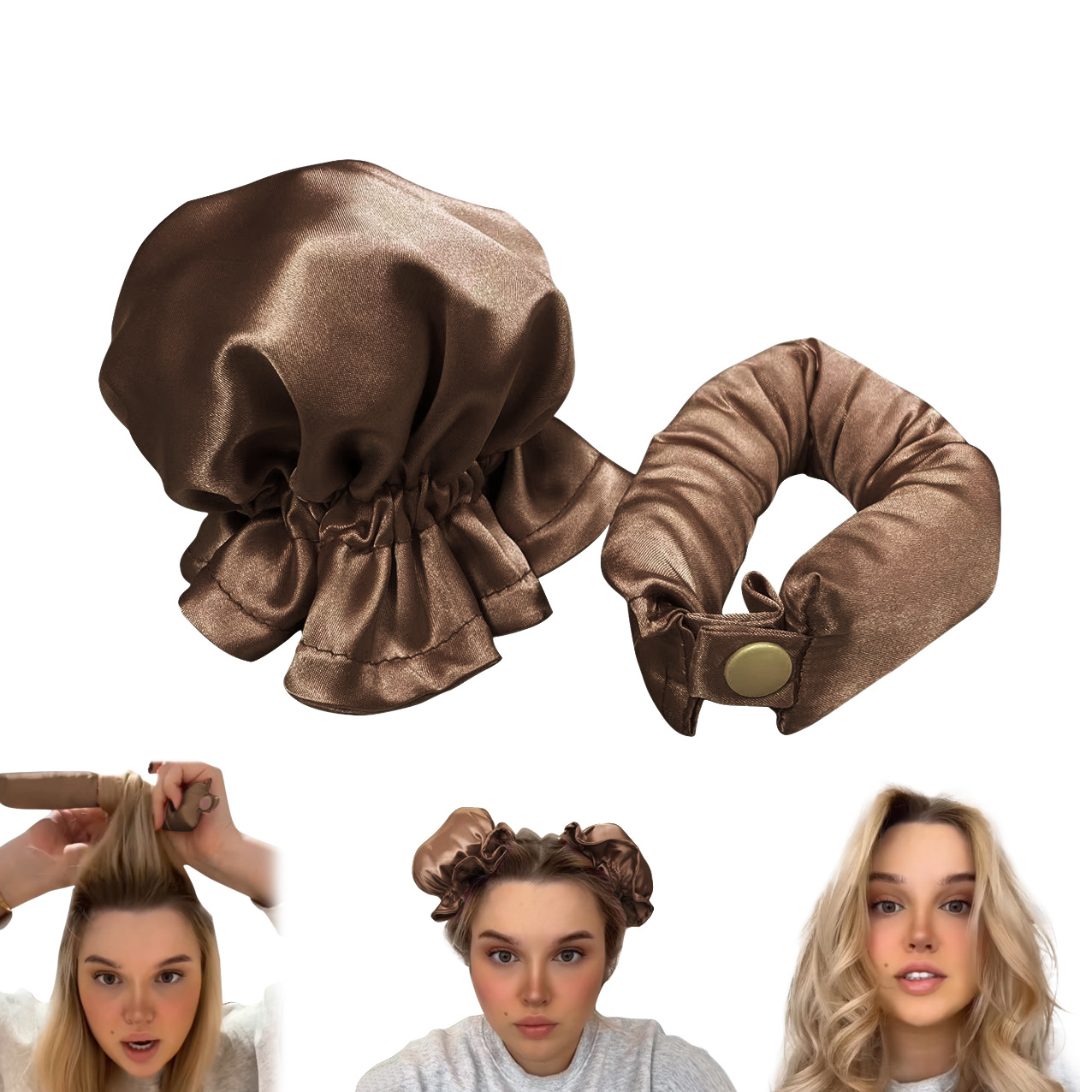 New Heatless Curl Stick With Cloth Cover Cute Ball Head Hair Curler Headband Hai - Picture 7 of 10