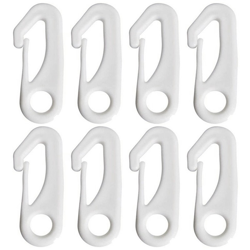 8Pcs White Heavy Duty Flagpole Snap Hook Clips Flag Pole Attachment Accessories — image 4