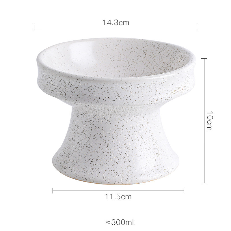 Cat Bowl Ceramic Shallow Mouth High Foot Anti Overturn Double