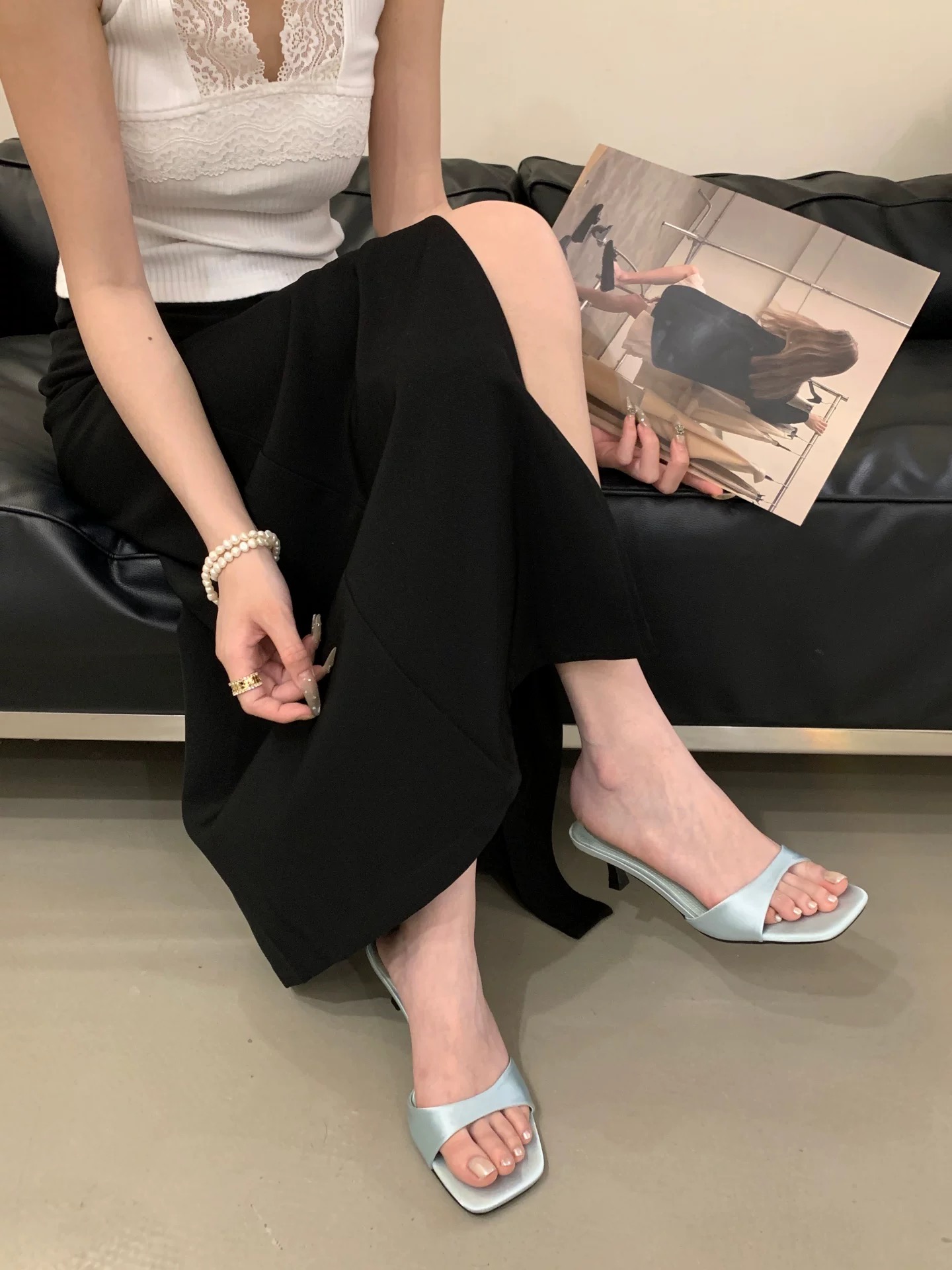 Stiletto Slide Sandals