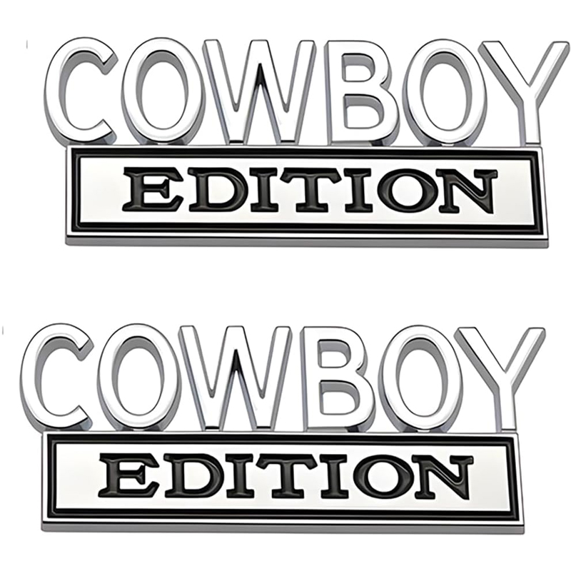 2pack Cowboy Edition Emblems, Seabee Emblem 3D Badge Decal Car Truck SUV,Refrigerator Sticker,Window Display Stickers,Bicycles, Laptops, Fridges