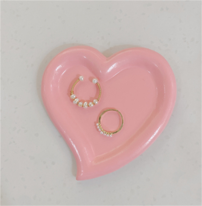 Title 3, Ins Cute Heart-shaped Jewelry Dish Storage Tray