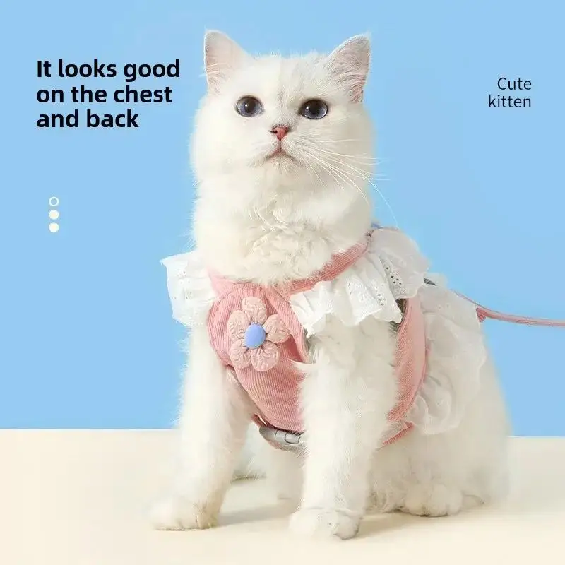 Pet Leash Dog Collar Summer Clothes for Cats