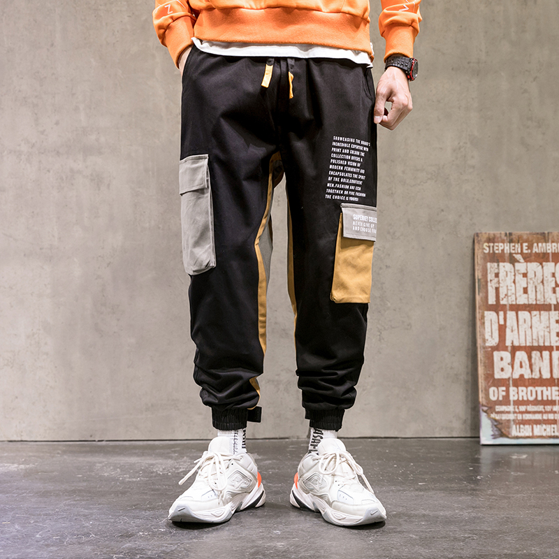 Contrasting Color Overalls Men's Summer Thin Japanese Trend