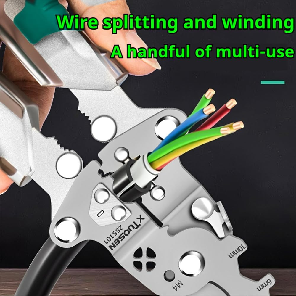 Electrician Pliers, 18-in-1 Foldable Wire Stripper, Insulated Handle Alloy — image 8