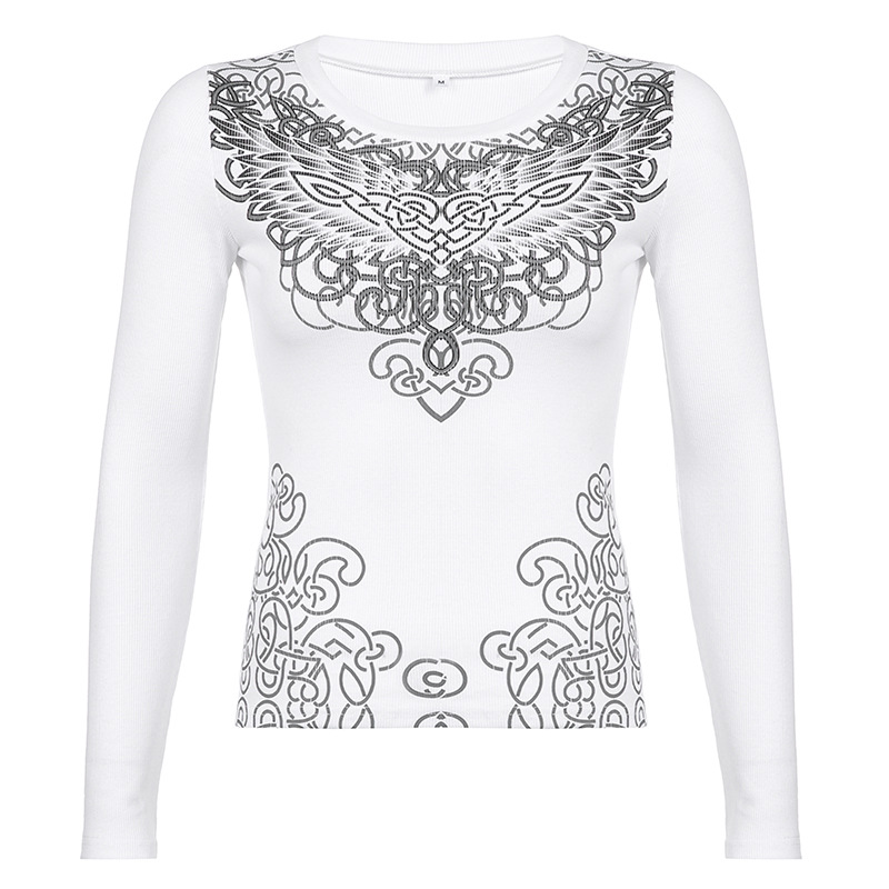 Slim Round Neck T-shirt Long-sleeved Bottoming Top