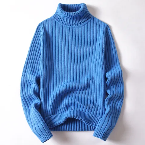 Turtleneck Sweater Men Women Fashion Solid Striped Bottoming Autumn